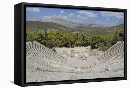 Ancient Theatre of Epidaurus (Epidavros), Argolis, Peloponnese, Greece, Europe-Nick Upton-Framed Premier Image Canvas