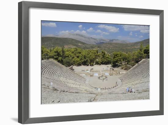 Ancient Theatre of Epidaurus (Epidavros), Argolis, Peloponnese, Greece, Europe-Nick Upton-Framed Photographic Print