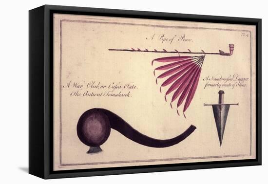 Ancient Tomahawk, Peace Pipe and Dagger, C.1590-John White-Framed Premier Image Canvas