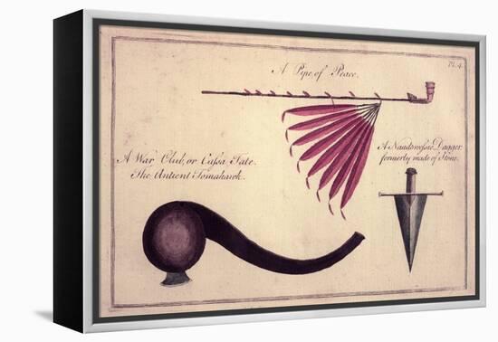 Ancient Tomahawk, Peace Pipe and Dagger, C.1590-John White-Framed Premier Image Canvas