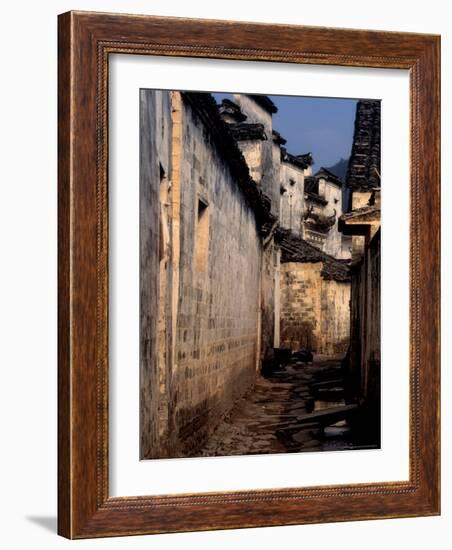 Ancient Town of Huizhou-styled Architecture and Canal, China-Keren Su-Framed Photographic Print