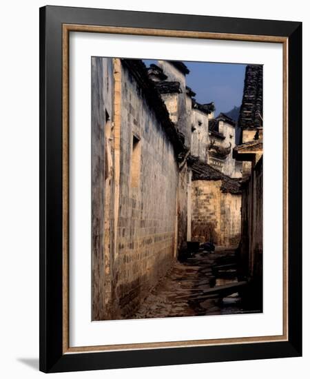 Ancient Town of Huizhou-styled Architecture and Canal, China-Keren Su-Framed Photographic Print