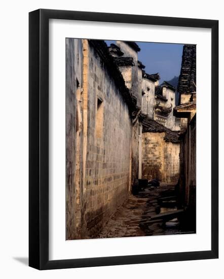 Ancient Town of Huizhou-styled Architecture and Canal, China-Keren Su-Framed Photographic Print