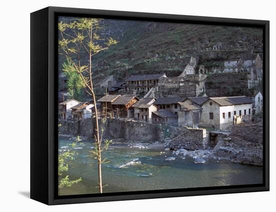 Ancient Town of Ningchang on the Yangtze River, Three Gorges, China-Keren Su-Framed Premier Image Canvas