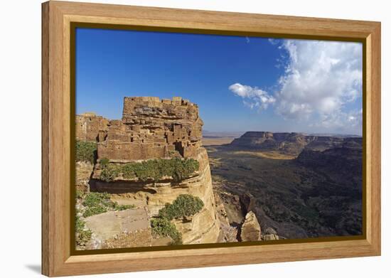 Ancient Town of Zakati, Central Mountains of Bukur, Yemen, Middle East-Bruno Morandi-Framed Premier Image Canvas