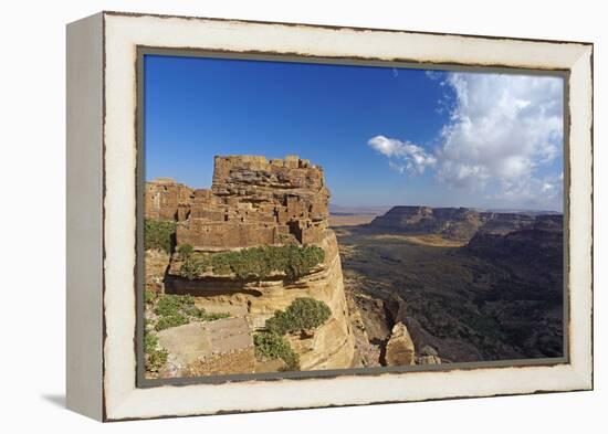 Ancient Town of Zakati, Central Mountains of Bukur, Yemen, Middle East-Bruno Morandi-Framed Premier Image Canvas