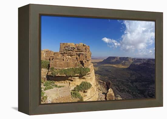 Ancient Town of Zakati, Central Mountains of Bukur, Yemen, Middle East-Bruno Morandi-Framed Premier Image Canvas