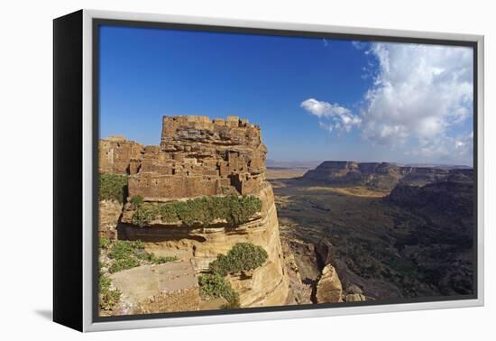 Ancient Town of Zakati, Central Mountains of Bukur, Yemen, Middle East-Bruno Morandi-Framed Premier Image Canvas