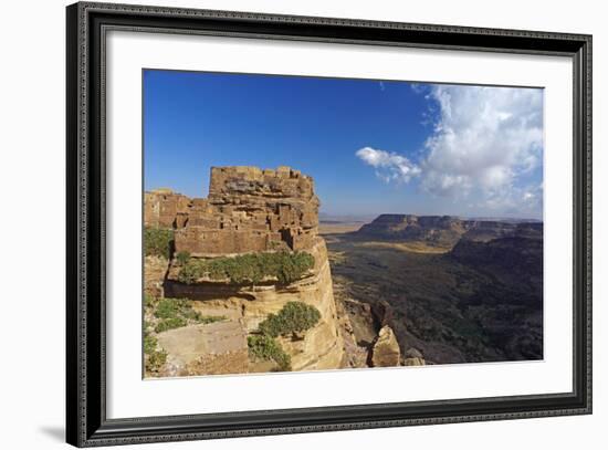 Ancient Town of Zakati, Central Mountains of Bukur, Yemen, Middle East-Bruno Morandi-Framed Photographic Print