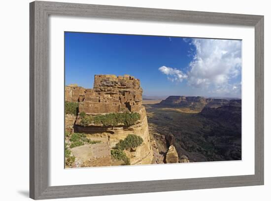 Ancient Town of Zakati, Central Mountains of Bukur, Yemen, Middle East-Bruno Morandi-Framed Photographic Print