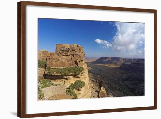 Ancient Town of Zakati, Central Mountains of Bukur, Yemen, Middle East-Bruno Morandi-Framed Photographic Print