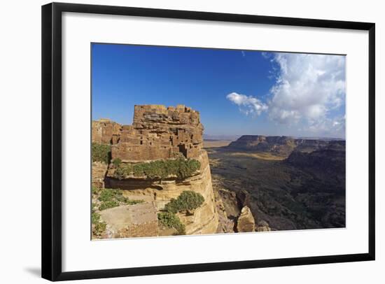 Ancient Town of Zakati, Central Mountains of Bukur, Yemen, Middle East-Bruno Morandi-Framed Photographic Print