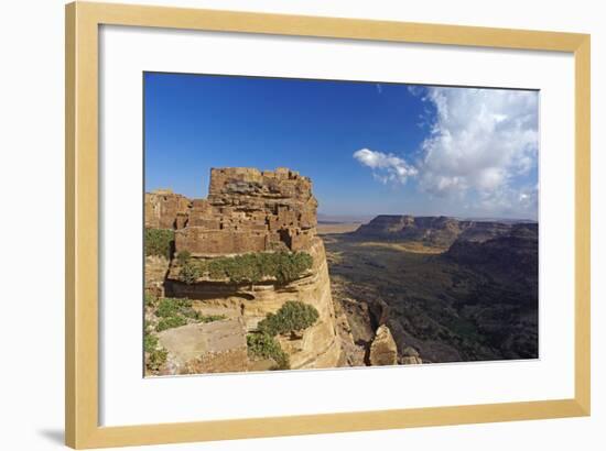 Ancient Town of Zakati, Central Mountains of Bukur, Yemen, Middle East-Bruno Morandi-Framed Photographic Print