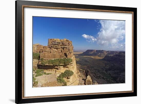 Ancient Town of Zakati, Central Mountains of Bukur, Yemen, Middle East-Bruno Morandi-Framed Photographic Print