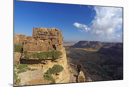 Ancient Town of Zakati, Central Mountains of Bukur, Yemen, Middle East-Bruno Morandi-Mounted Photographic Print