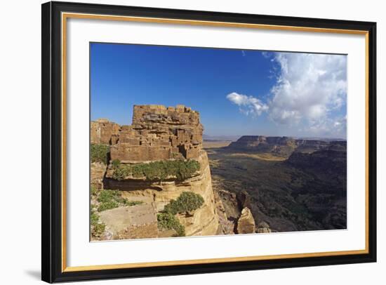 Ancient Town of Zakati, Central Mountains of Bukur, Yemen, Middle East-Bruno Morandi-Framed Photographic Print