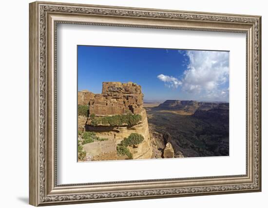 Ancient Town of Zakati, Central Mountains of Bukur, Yemen, Middle East-Bruno Morandi-Framed Photographic Print