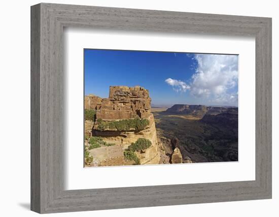 Ancient Town of Zakati, Central Mountains of Bukur, Yemen, Middle East-Bruno Morandi-Framed Photographic Print