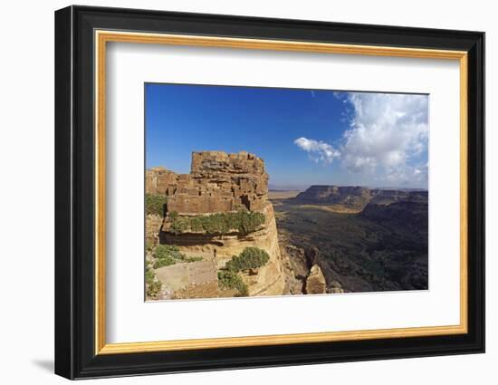 Ancient Town of Zakati, Central Mountains of Bukur, Yemen, Middle East-Bruno Morandi-Framed Photographic Print