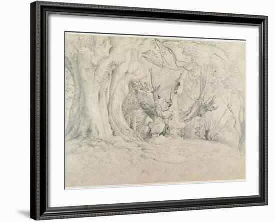 Ancient Trees, Lullingstone Park, 1828 (Graphite on Paper)-Samuel Palmer-Framed Giclee Print