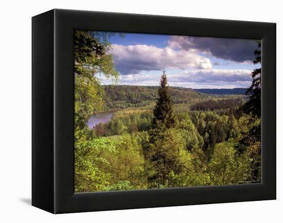 Ancient Valley of Gauja River, Guaja National Park, Painter's Hill, Latvia-Janis Miglavs-Framed Premier Image Canvas