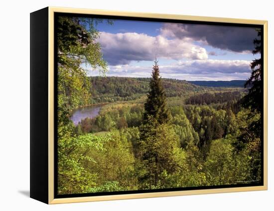 Ancient Valley of Gauja River, Guaja National Park, Painter's Hill, Latvia-Janis Miglavs-Framed Premier Image Canvas