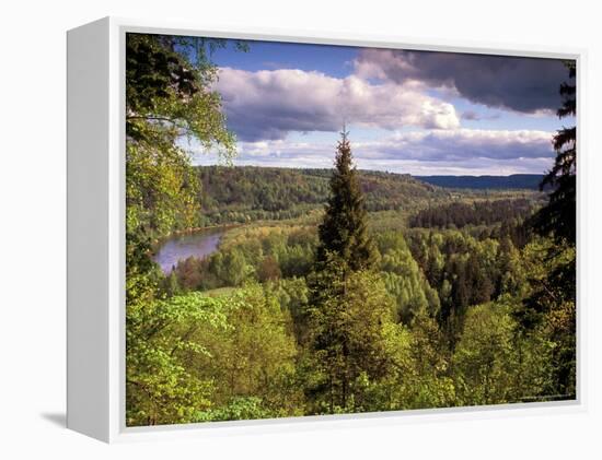 Ancient Valley of Gauja River, Guaja National Park, Painter's Hill, Latvia-Janis Miglavs-Framed Premier Image Canvas