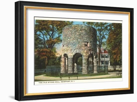 Ancient Viking Tower, Newport, Rhode Island-null-Framed Art Print