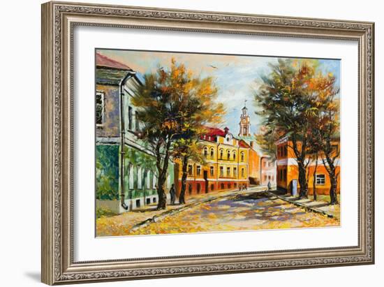 Ancient Vitebsk In The Autumn-balaikin2009-Framed Art Print