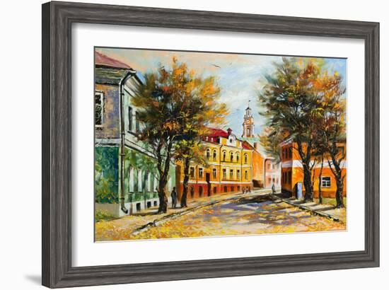 Ancient Vitebsk In The Autumn-balaikin2009-Framed Art Print