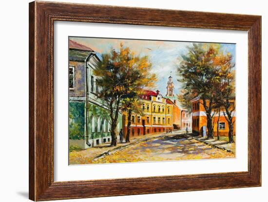 Ancient Vitebsk In The Autumn-balaikin2009-Framed Art Print