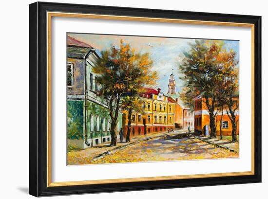 Ancient Vitebsk In The Autumn-balaikin2009-Framed Art Print