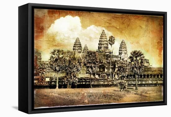Anciet Angkor - Artwork in Painting Style (From My Cambodian Series)-Maugli-l-Framed Stretched Canvas