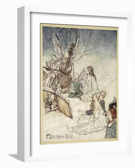 And a Fairy Song, Illustration from 'Midsummer Nights Dream' by William Shakespeare, 1908-Arthur Rackham-Framed Giclee Print