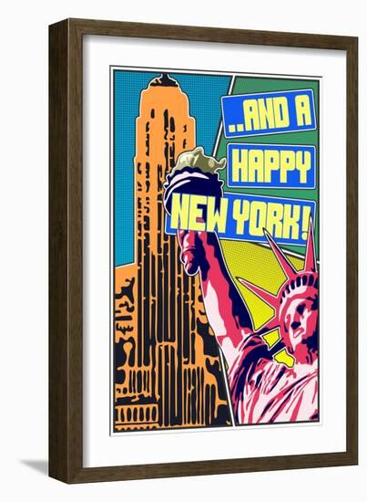 And A Happy New York-Cristian Mielu-Framed Art Print