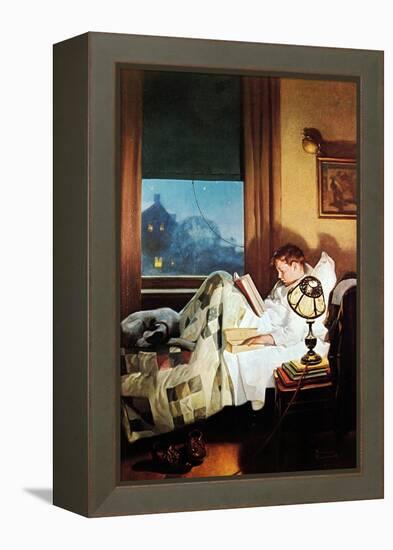 And Every Lad May Be Aladdin (or Reading in Bed)-Norman Rockwell-Framed Premier Image Canvas