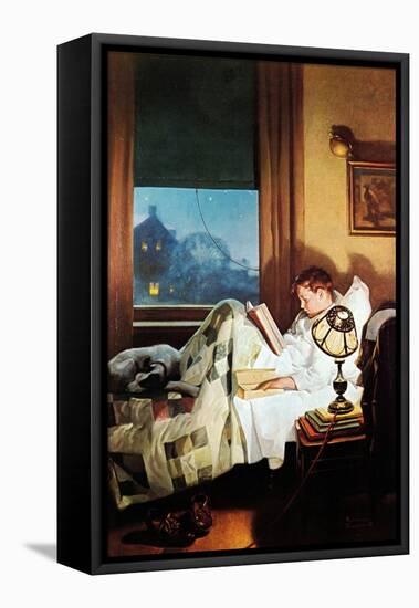 And Every Lad May Be Aladdin (or Reading in Bed)-Norman Rockwell-Framed Premier Image Canvas