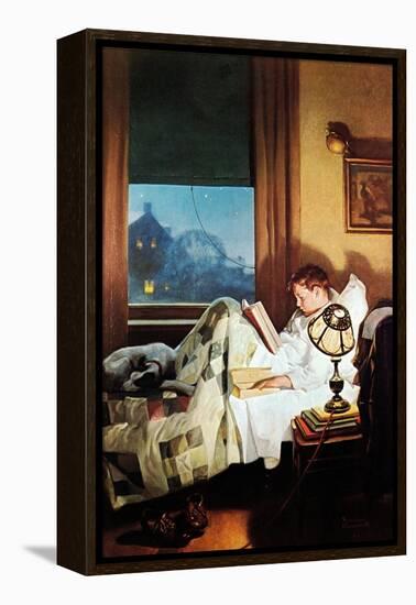 And Every Lad May Be Aladdin (or Reading in Bed)-Norman Rockwell-Framed Premier Image Canvas