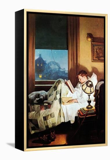 And Every Lad May Be Aladdin (or Reading in Bed)-Norman Rockwell-Framed Premier Image Canvas