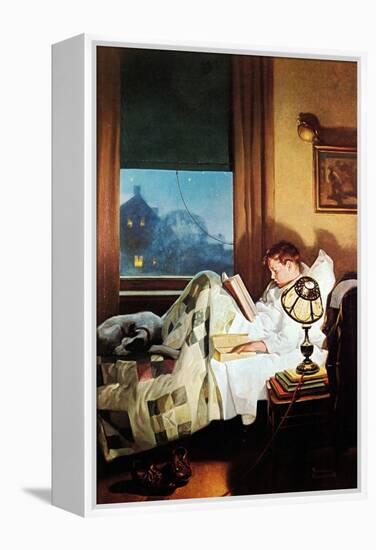 And Every Lad May Be Aladdin (or Reading in Bed)-Norman Rockwell-Framed Premier Image Canvas