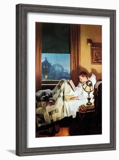 And Every Lad May Be Aladdin (or Reading in Bed)-Norman Rockwell-Framed Giclee Print