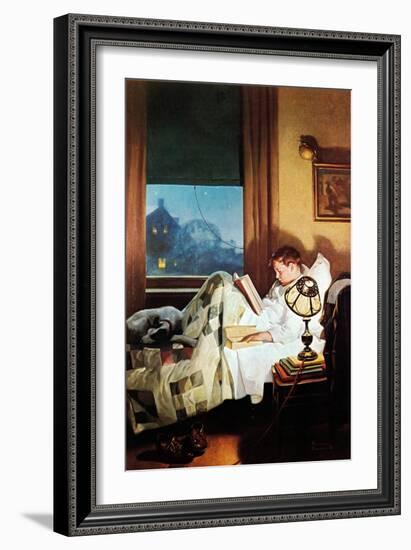 And Every Lad May Be Aladdin (or Reading in Bed)-Norman Rockwell-Framed Giclee Print