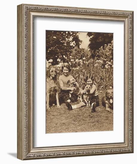 '-And Friends', Princesses Elizabeth and Mary at Royal Lodge, Windsor, c1936 (1937)-Unknown-Framed Photographic Print