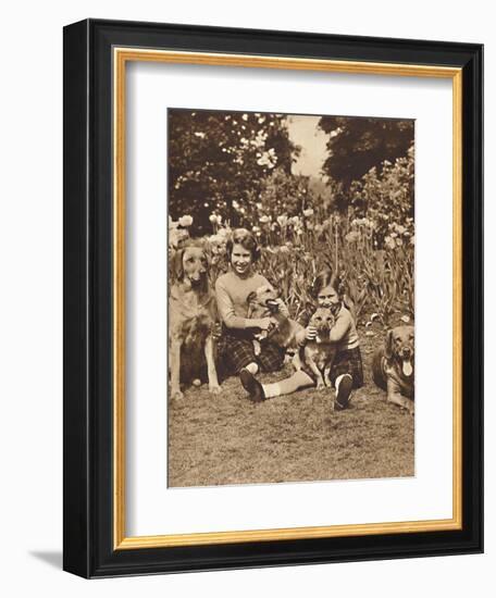 '-And Friends', Princesses Elizabeth and Mary at Royal Lodge, Windsor, c1936 (1937)-Unknown-Framed Photographic Print