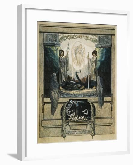 And from High Up I Saw Two Angels Come Who Descended with Two Flaming Swords, Purgatory-Dante Alighieri-Framed Giclee Print