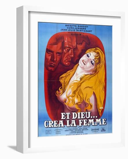 And God Created Woman, 1956, "Et Dieu... Crea La Femme" Directed by Roger Vadim-null-Framed Giclee Print