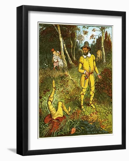 and He that Was of Mildest Mood, Did Slaye the Other There , Illustration from Babes in the Wood,-Randolph Caldecott-Framed Giclee Print