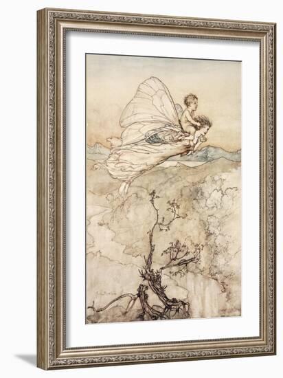 ..And Her Fairy Sent to Bear Him to My Bower in Fairy Land-Arthur Rackham-Framed Giclee Print