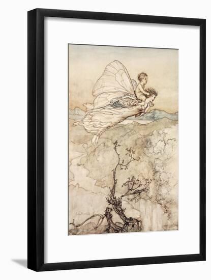 ..And Her Fairy Sent to Bear Him to My Bower in Fairy Land-Arthur Rackham-Framed Giclee Print