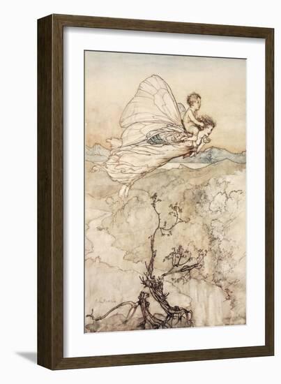 ..And Her Fairy Sent to Bear Him to My Bower in Fairy Land-Arthur Rackham-Framed Giclee Print